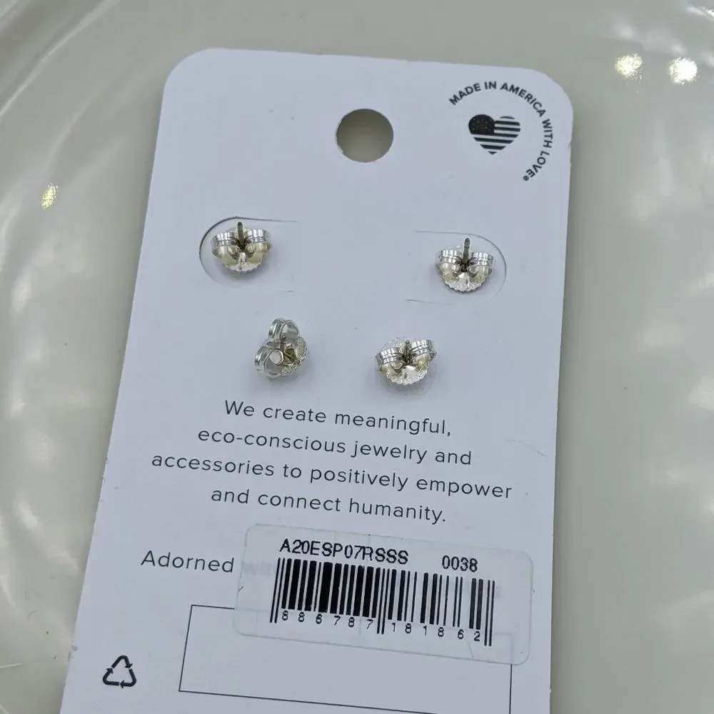 Alex and Ani Sterling Silver Green Set of Earrings - Picture 4 of 5